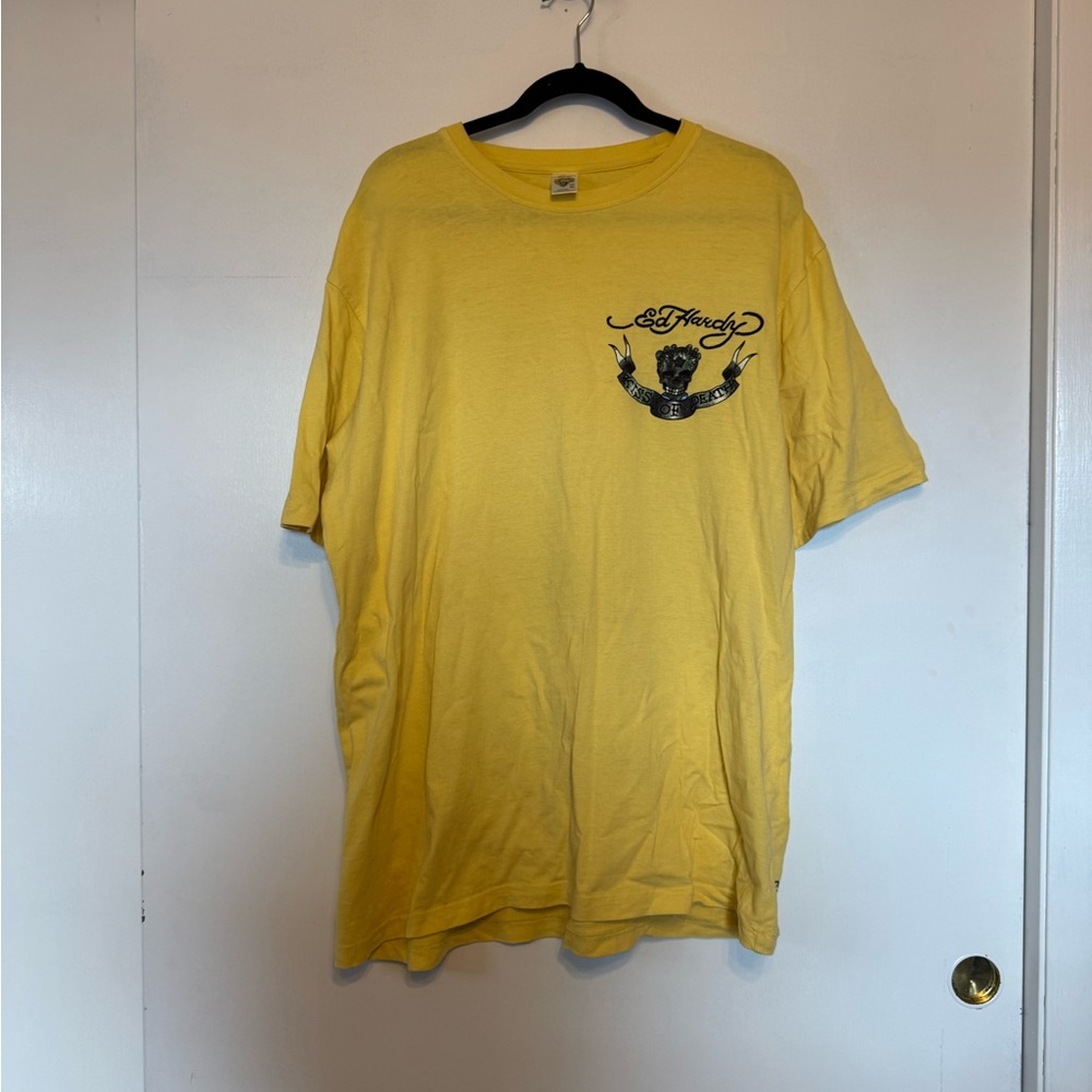 Ed Hardy Yellow Short Sleeve Tee‎ 2XL